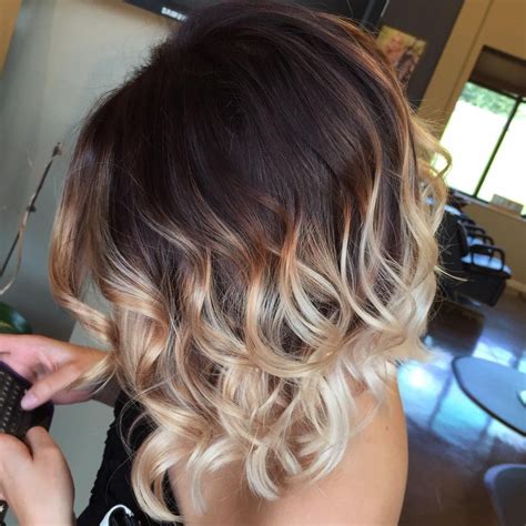 curly ombre hairstyles|short hair with color underneath.